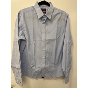 Untuckit Button-Up Shirt Mens Medium Blue Cotton Wrinkle-Free Career